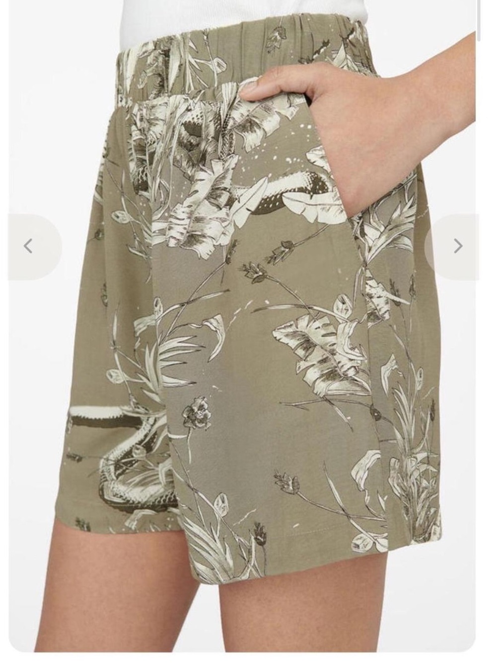 Anine Bing olive green botanical shorts